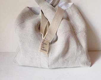 GRAINSACK I Hand-sewn shoulder bag made from an antique grain sack, patchwork bag made from coarse linen, handmade in Germany