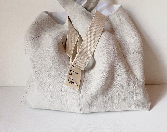 GRAINSACK I Hand-sewn shoulder bag made from an antique grain sack, patchwork bag made from coarse linen, handmade in Germany
