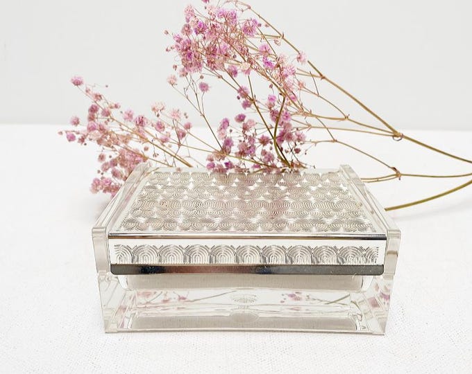 Vintage WMF cigarette storage, 70s, acrylic glass, silver-plated