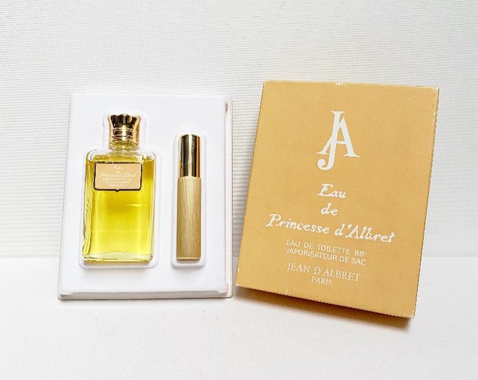 Vintage Original Jean D'Albret, Eau de Princesse D'Albret, Eau de Toilette, with pocket perfume atomizer in set, Orlane Paris