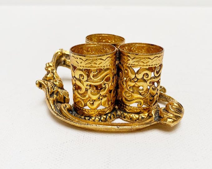 Vintage Stylebuilt Manson NY lipstick holder made of metal, brass / Hollywood Regency , lipstick dispenser / gold-colored