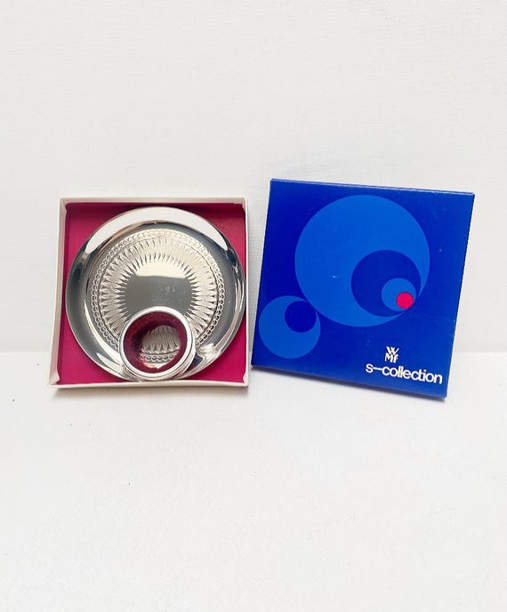 Vintage WMF S-Collection wine bottle coaster, drip ring, bottle