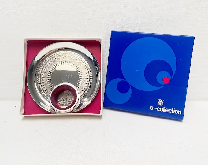 Vintage WMF S-Collection wine bottle coaster, drip ring, bottle