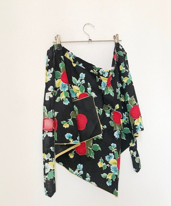 Vintage Cocktail Apron / "Miloty" / Black / Retro