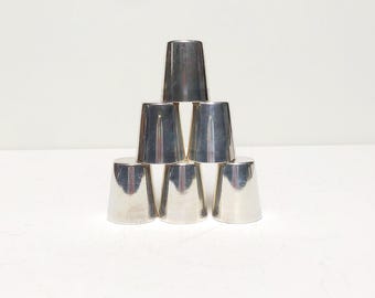 Antique Art Deco WMF pinnchen, shot cup made of metal, silver plated / vintage set / bar stuff