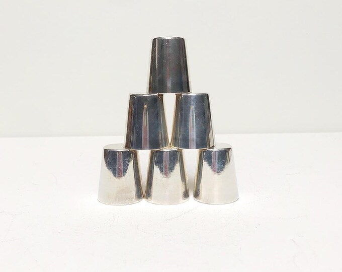 Antique Art Deco WMF pinnchen, shot cup made of metal, silver plated / vintage set / bar stuff