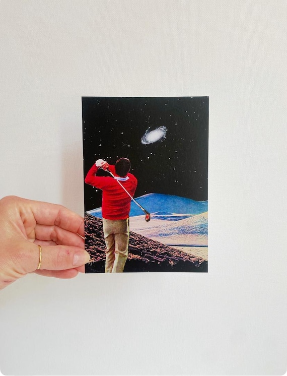 Postcard "purposeful", artist postcard, collage, postcard with message