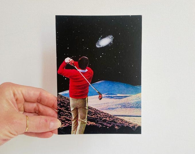 Postcard "purposeful", artist postcard, collage, postcard with message