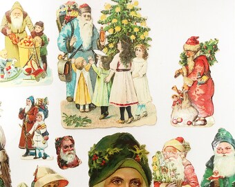 Glanzbilder Weihnachten – Weihnachtsmann, Oblate, Für Scrapbooking, Deko, Ca. 24x15 Cm