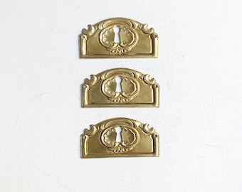 Antique Art Nouveau keyhole cover / rosette / door or drawer / metal cover / keyhole plate / panel / restoration