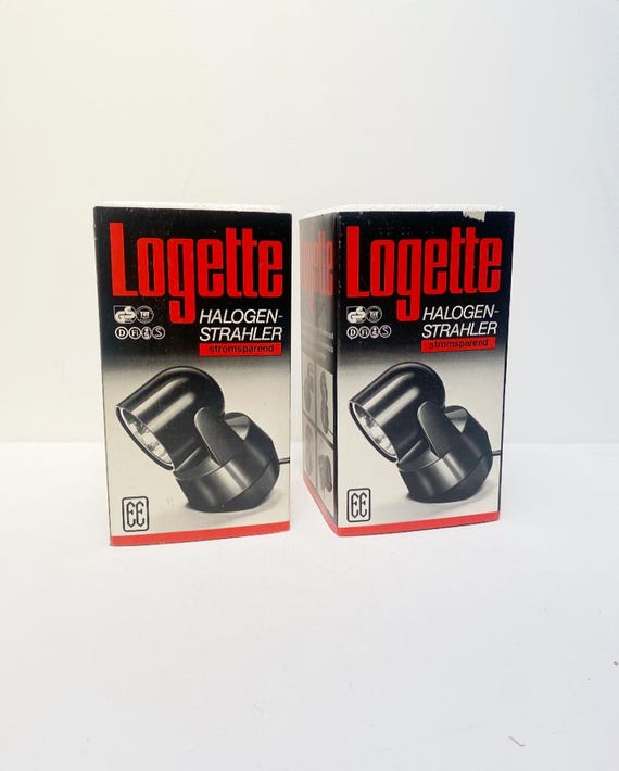 Vintage Eichhoff "Logette" spotlight / halogen spotlight in white, gallery or photographic lamp, spotlight in original packaging /retro lamp