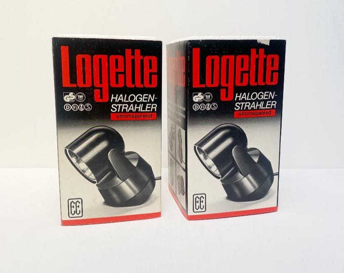 Vintage Eichhoff "Logette" spotlight / halogen spotlight in white, gallery or photographic lamp, spotlight in original packaging /retro lamp