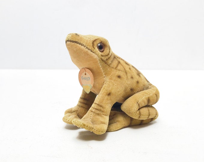 Vintage Steiff plush toy "Froggy" frog, cuddly toy, 1959 - 1967