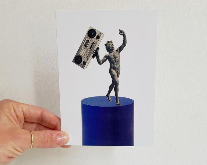 Postcard "Fauntastic", artist postcard, collage, postcard with message