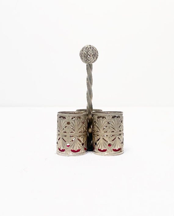Vintage metal lipstick holder / 70's lipstick dispenser / silver colored / Emrich