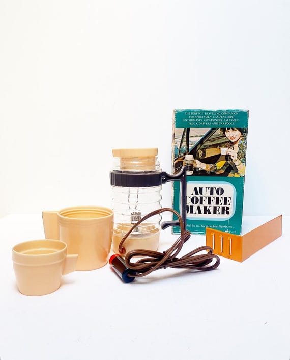 Retro car coffee maker "Auto Coffee Maker", in original packaging, vintage car accessory, classic car