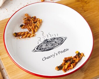 Personalised Pasta Bowl - Personalised Bowl for Pasta Lover - Housewarming Gift - Enamel Pasta Bowl - Personalised Gifts - Best Friend Gift