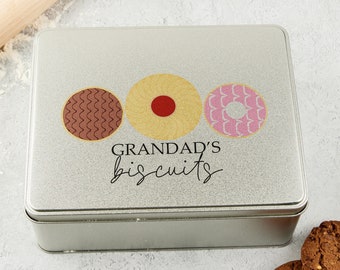 Personalised Biscuit Tin - Personalised Gift for Him - Tin Anniversary Gift - Grandad's Biscuit Tin - Christmas Gift - Custom Cookie Tin