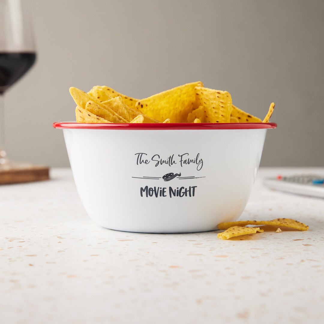 Personalised Family Movie Night Snack Bowl Custom Popcorn Bowl