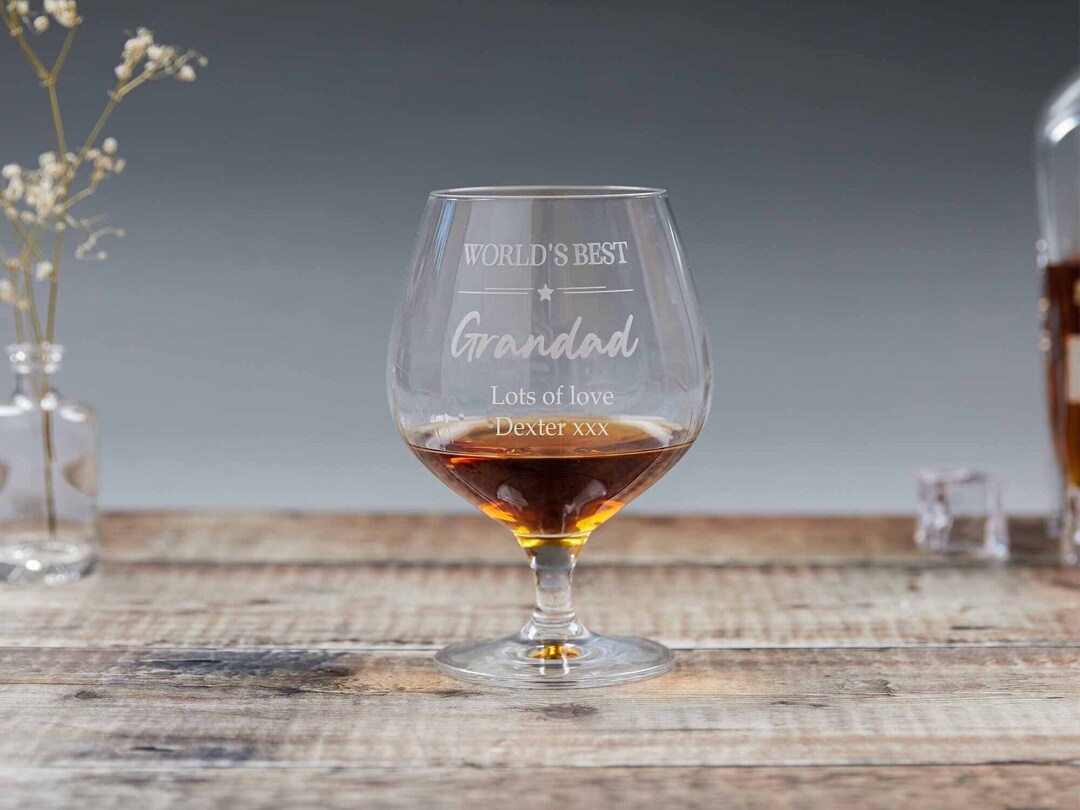 Personalised Brandy Glass World's Best Grandad Etsy