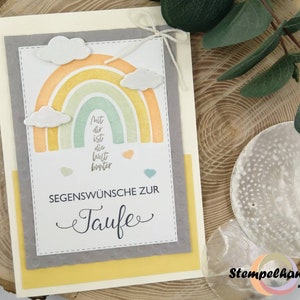 Karte zur Taufe mit Regenbogen inkl. Umschlag