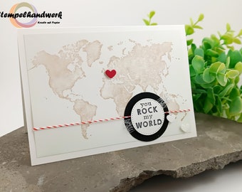 Karte "you Rock my world" inkl. Umschlag