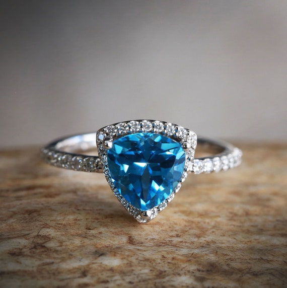 Anniversary Ring Birthday Gift, Natural Opal And Natural Blue Topaz Ring In Sterling Silver,Engagement Ring Promise Ring