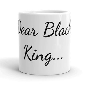 Taza de café con carta de amor de Querido Rey Negro Idea de regalo de boda de amor negro para él