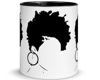 Black Hairstyle Black Girl Magic Melanin Queen Afro Girl Coffee Mug