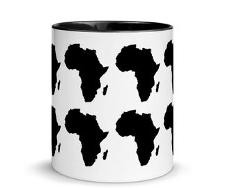 Africa Continent Explore The World All Black And White Map Mug