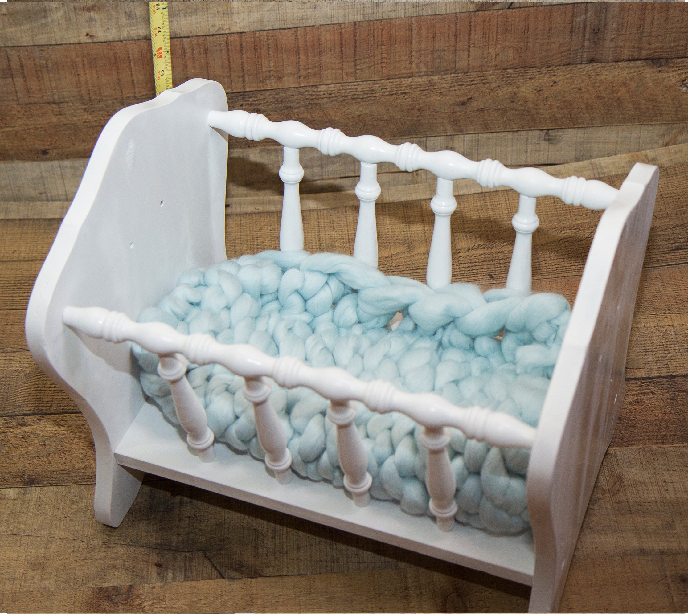 Solid Wood Newborn Crib Prop Etsy