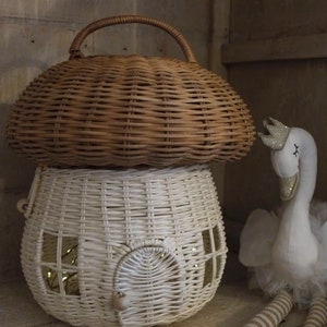 Basket mushroom children's room children's basket rattan basket dollhouse