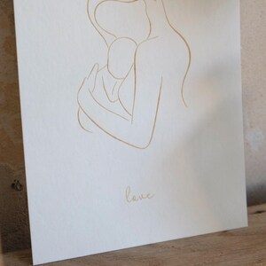 Druck A5 Lasergravur Love Mama Geburt Geschenk Kinderzimmer Poster Karte Familie