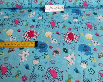 Cotton fabric "little darling" animals