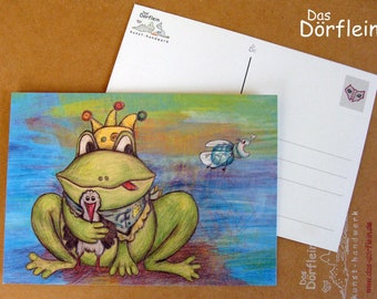 Frog King-Stork-fly-postcard