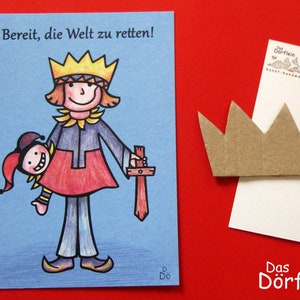 Prinz Prinzessin Recycling-Postkarte A6 Bild 1