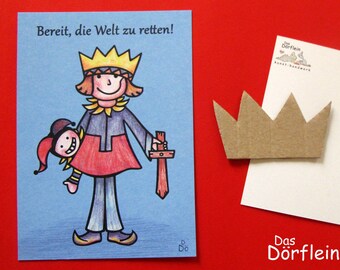 Prinz Prinzessin - Recycling-Postkarte A6
