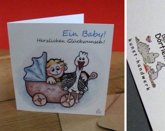 Ein Baby! - Karte zur Geburt - recycling