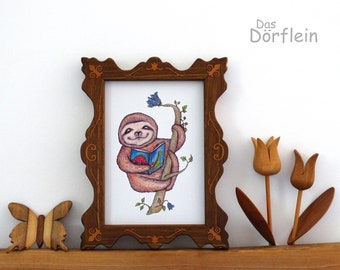 Digital Download - Sloth Dinobook Print - Download Poster - Digital Print - A2