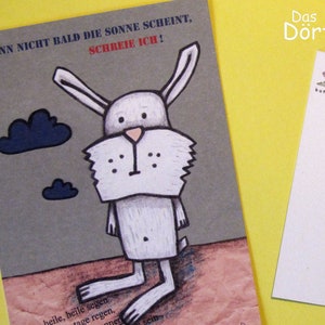 Hase ohne Sonne - Recycling-Postkarte A6