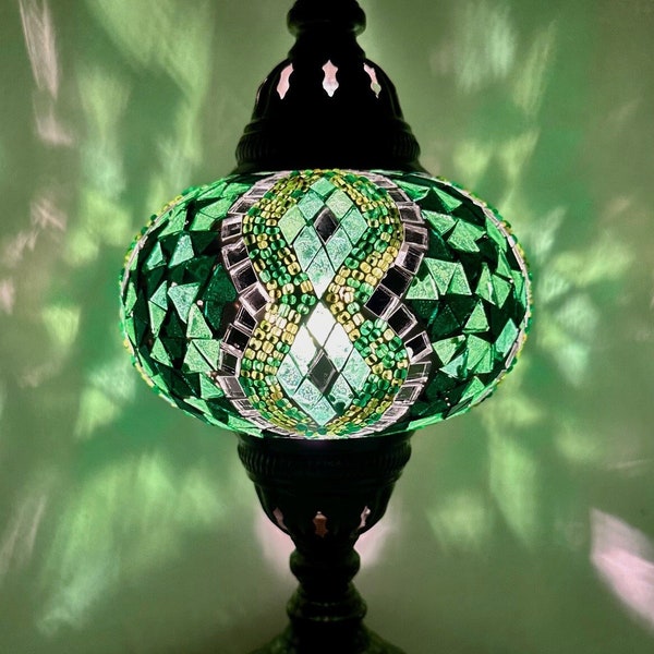 Mosaïque - Lampe de Table L Lampe Orientale Lampe Mosaïque Lampes Mosaïque Samarkand Lumières Vert