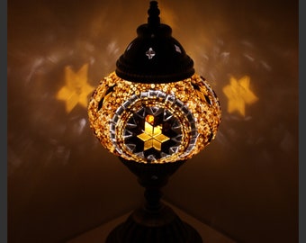 Mosaik - Tischlampe M Orientalische Lampe Mosaiklampe Mosaik-lampen Samarkand-Lights Gold - Stern