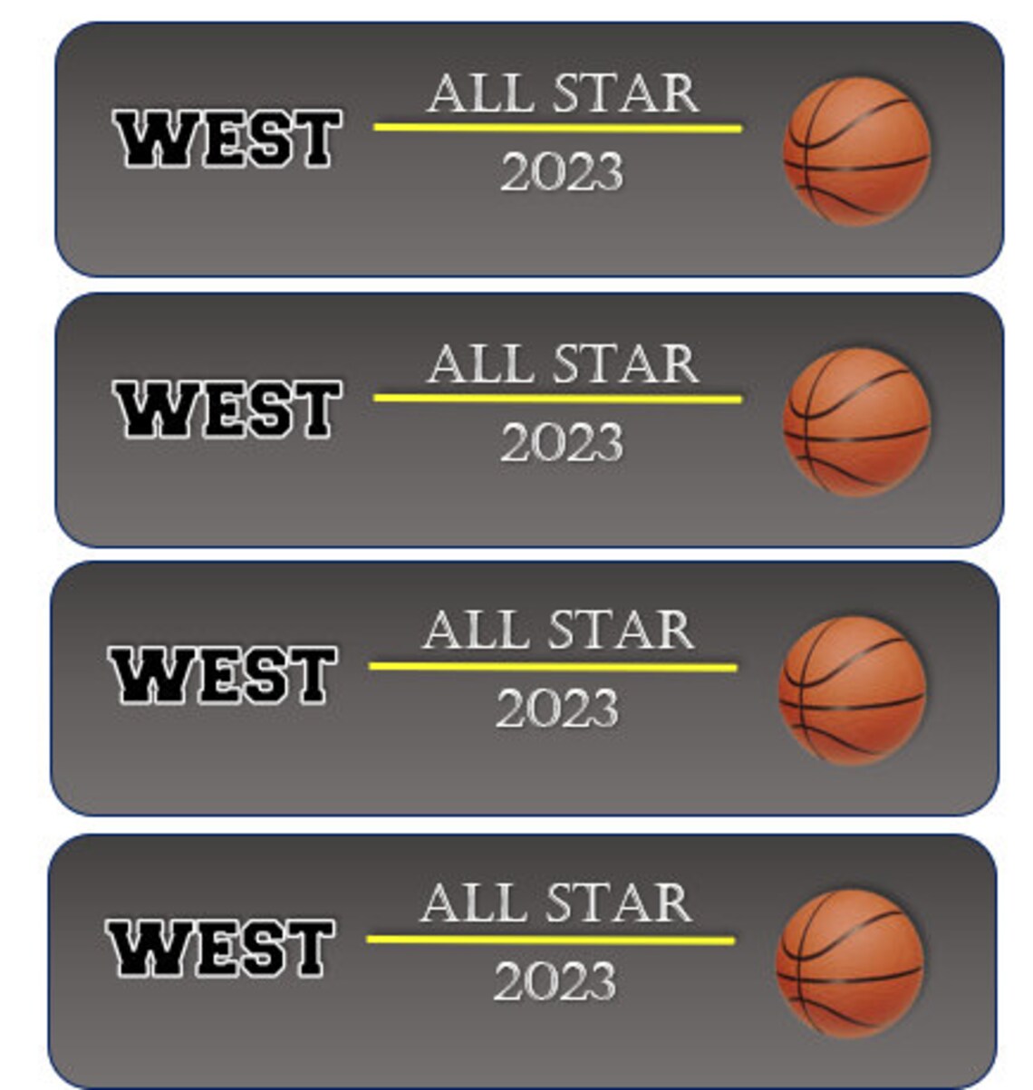 West All Star Printable Downloadable Water Bottle Labels - Etsy