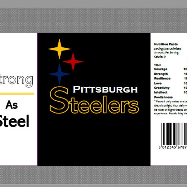 Pittsburgh Steelers Printable Chip Bag