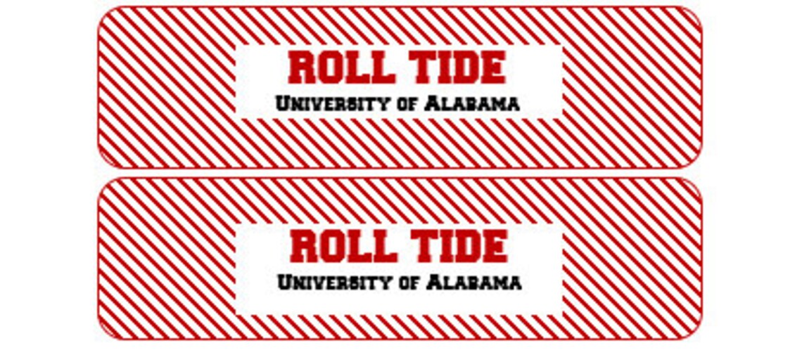 Alabama Crimson Tide Printable Downloadable Water Bottle - Etsy