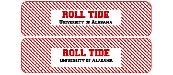 Alabama Crimson Tide Printable Downloadable Water Bottle Labels 