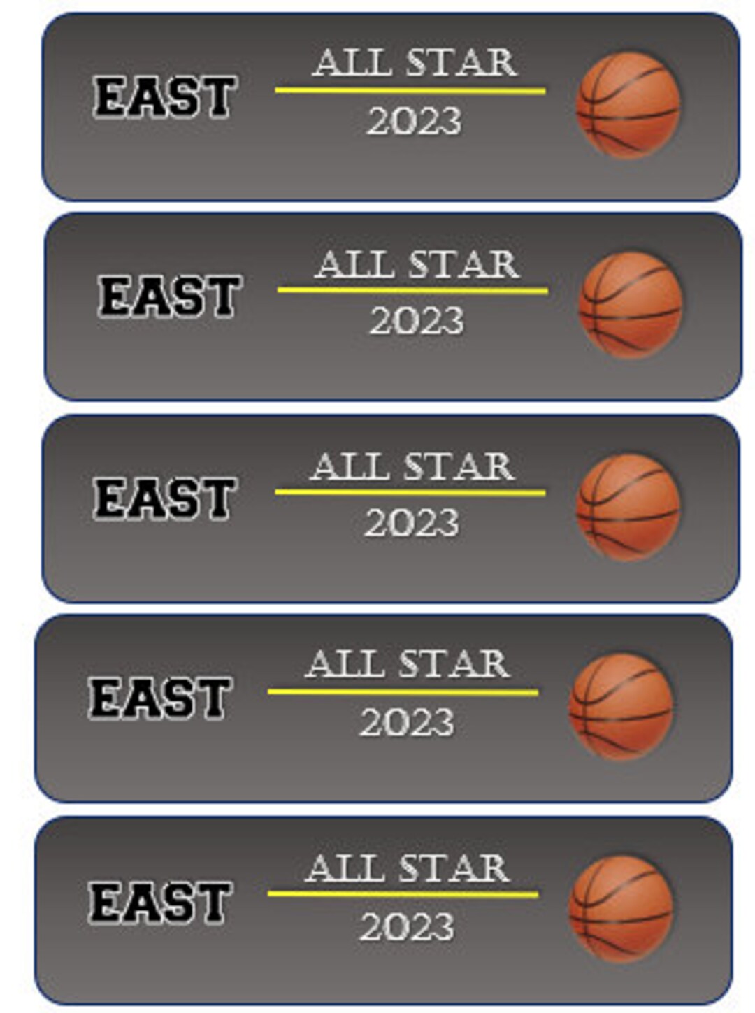 East All Star Printable Downloadable Water Bottle Labels - Etsy