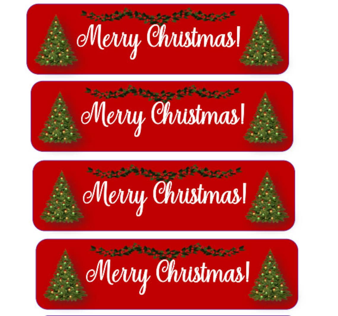 Christmas Printable Downloadable Water Bottle Labels - Etsy