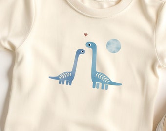 Bügelbild für Kinder / Dino Bügelbild Dino-Liebe / Bügelpatch, Bild zum Aufbügeln