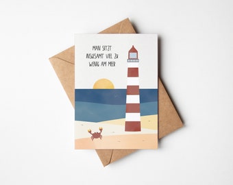 Map Wanderlust / Lighthouse Sea Holiday / Postcard A6 Recycled Cardboard